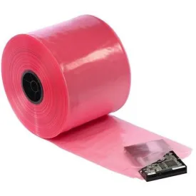 4 mil Pink Anti-Static ESD Poly Tubing. 15" x 1075'/RL