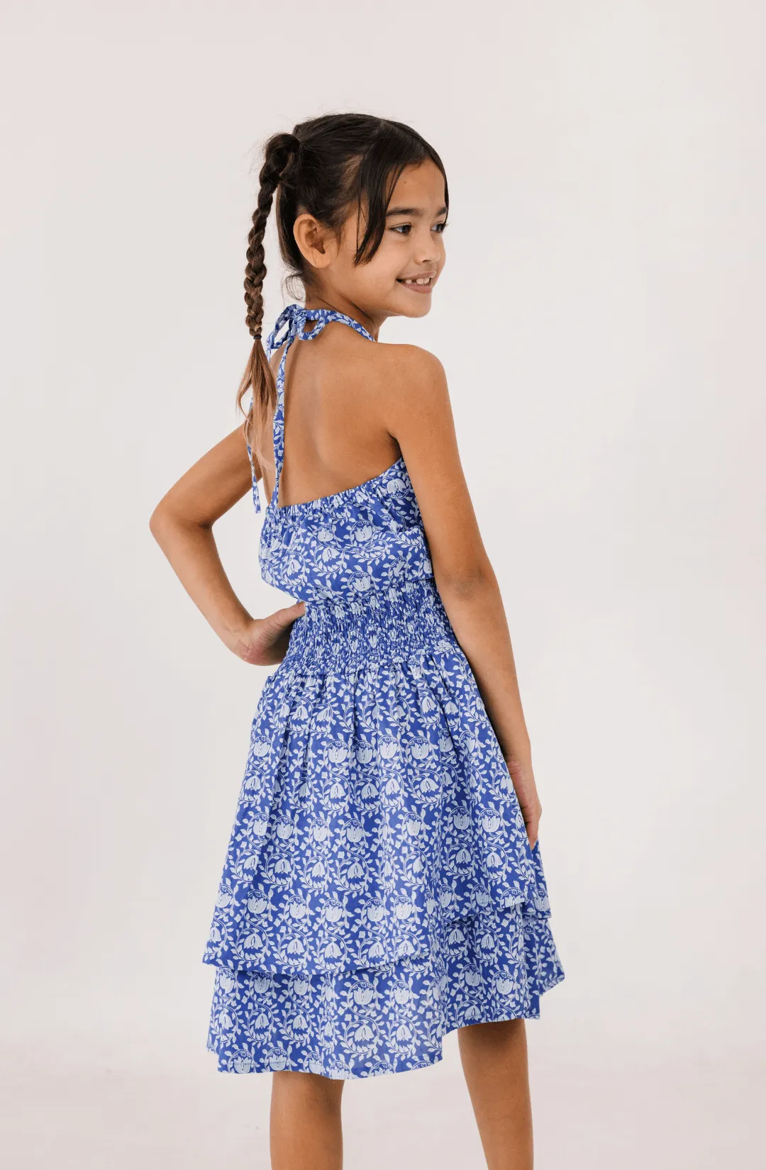 Adele Dress in Blue Emery
