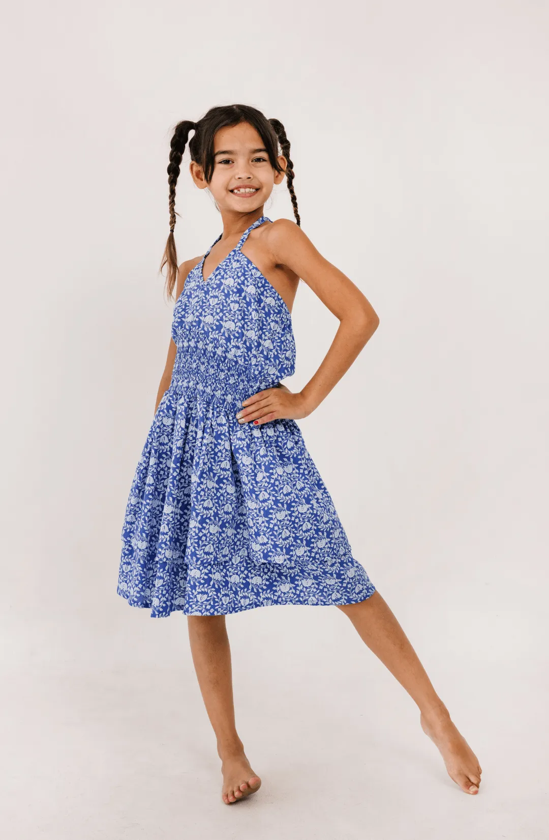 Adele Dress in Blue Emery