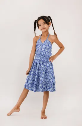 Adele Dress in Blue Emery