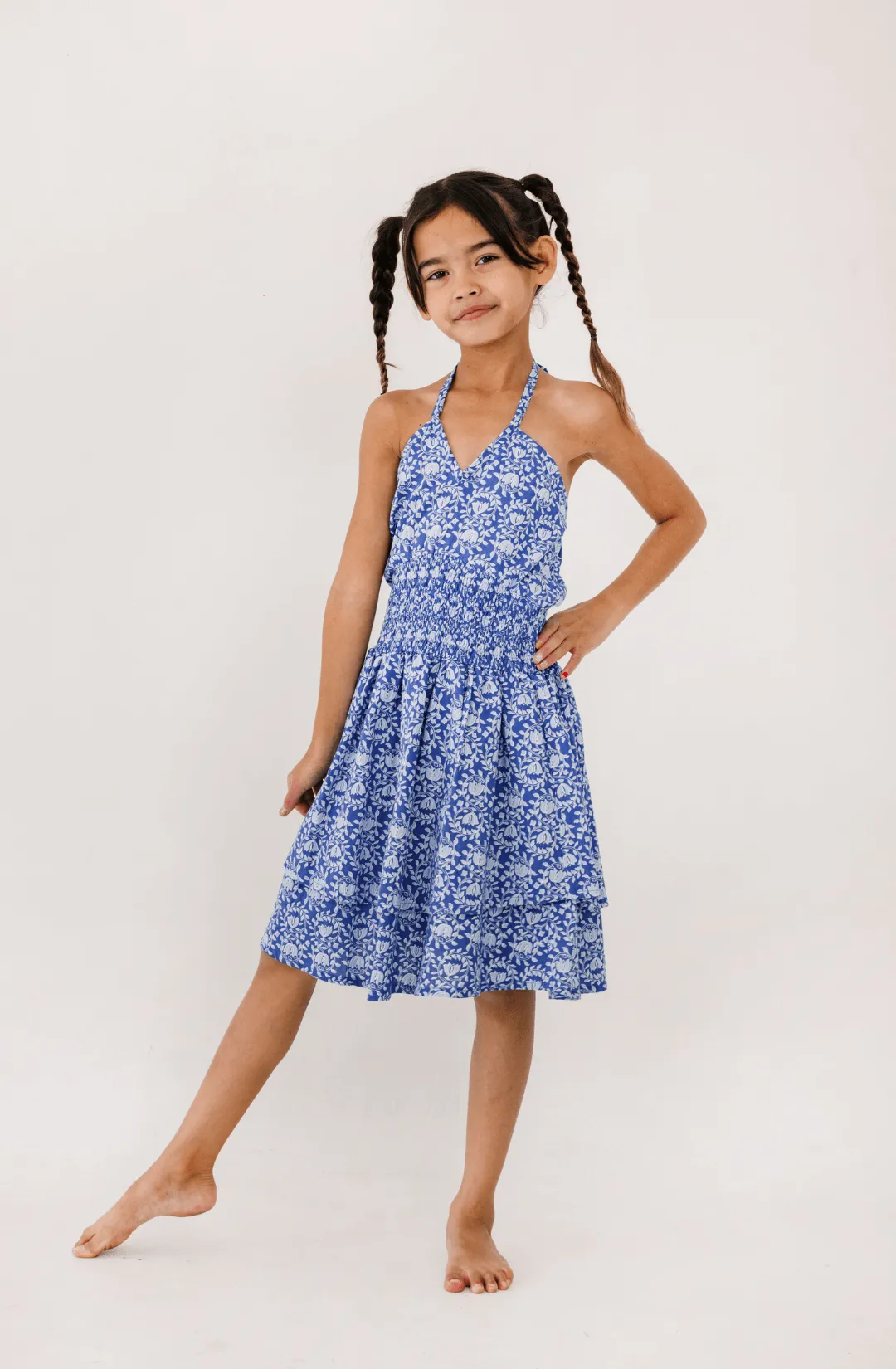 Adele Dress in Blue Emery