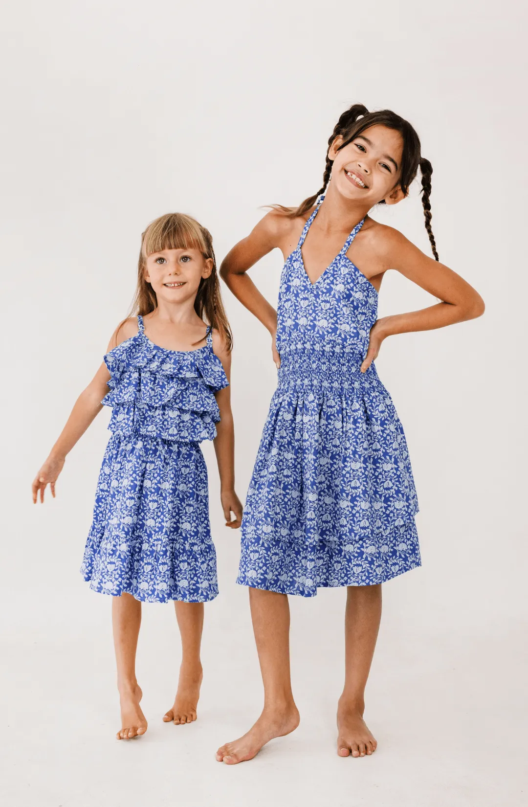 Adele Dress in Blue Emery