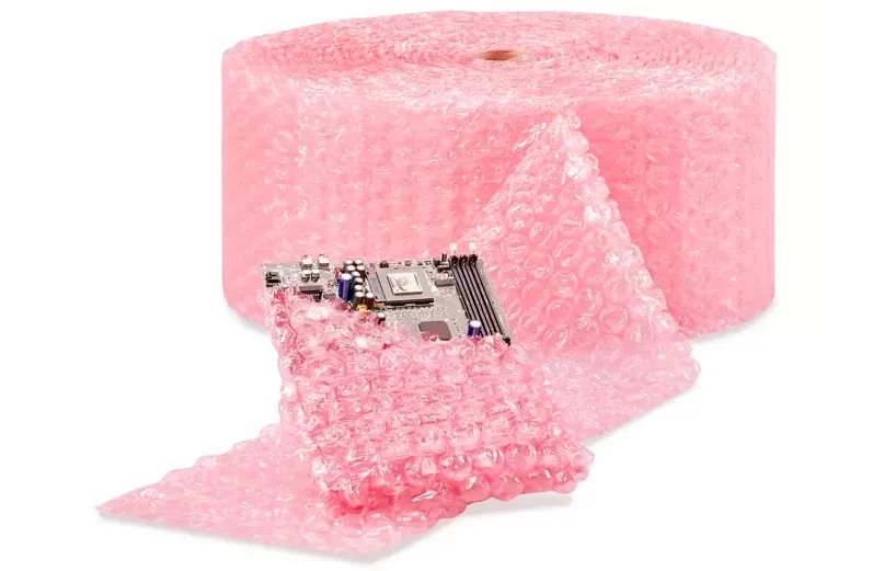 Anti-Static Industrial Bubble Roll - 1⁄2", 12" x 250', Perforated