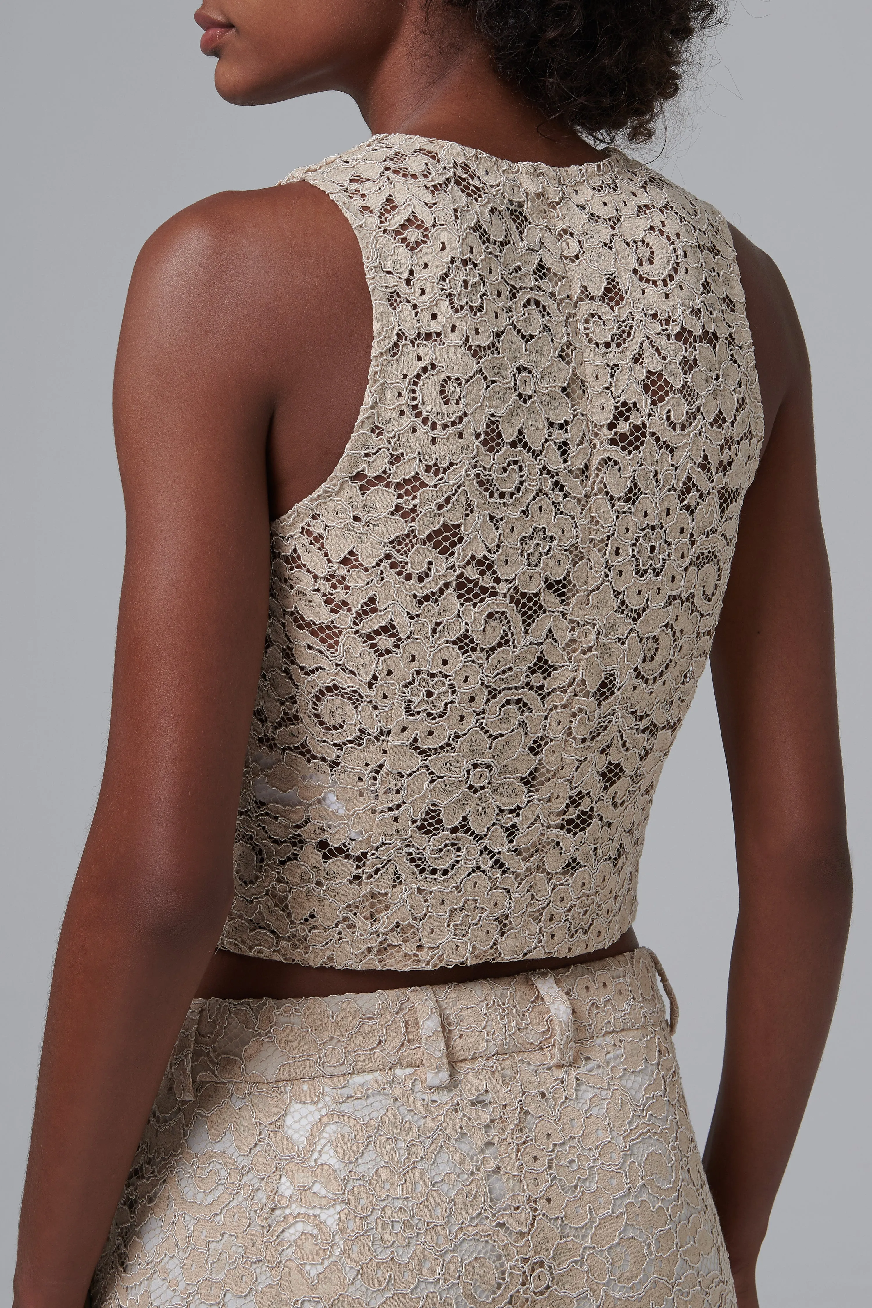 Beige Lace Vest
