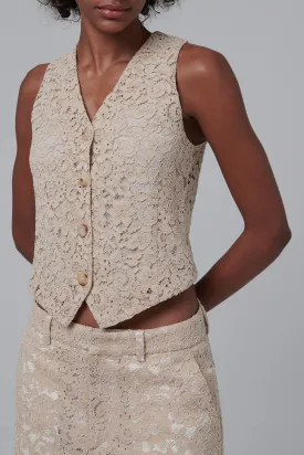 Beige Lace Vest