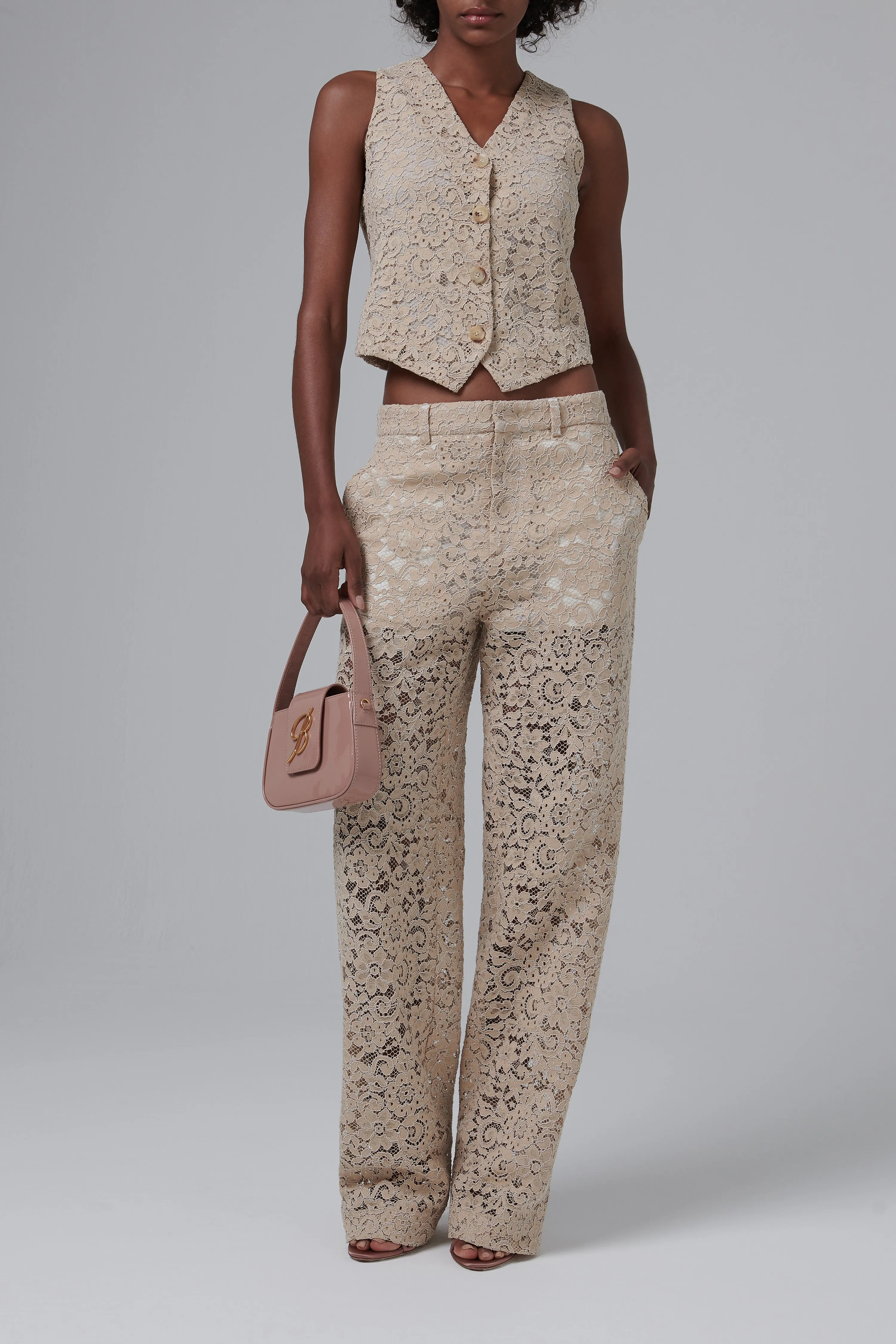 Beige Lace Vest