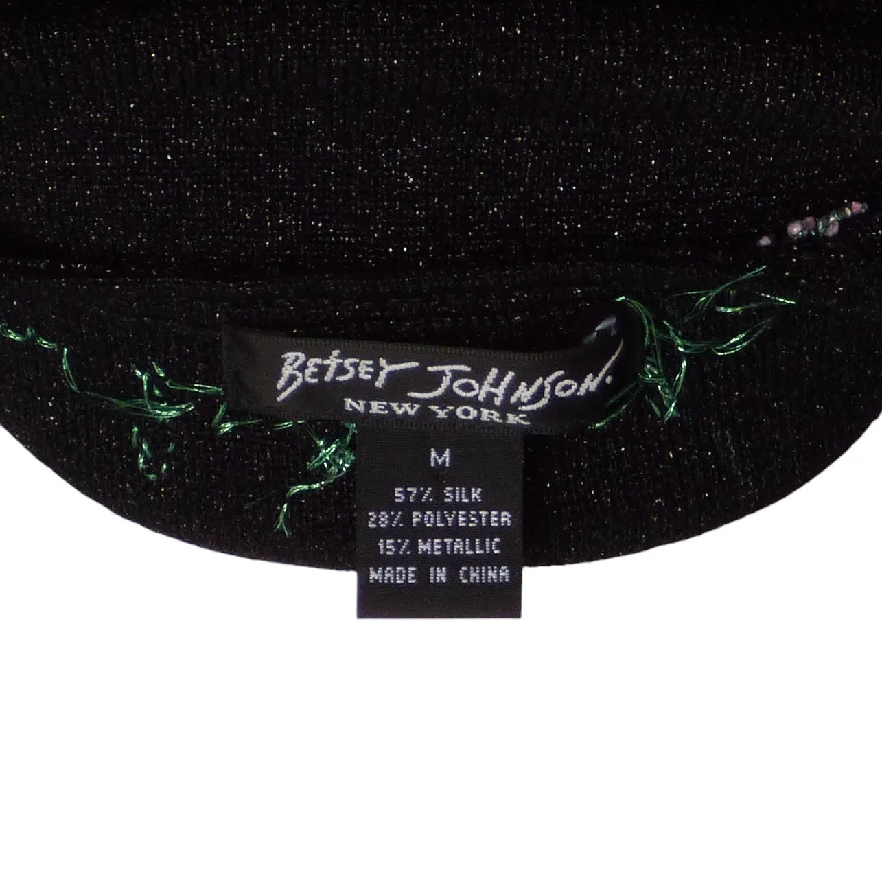 BETSEY JOHNSON- Floral Beaded "Cold Shoulder" Knit Sweater, Size 4