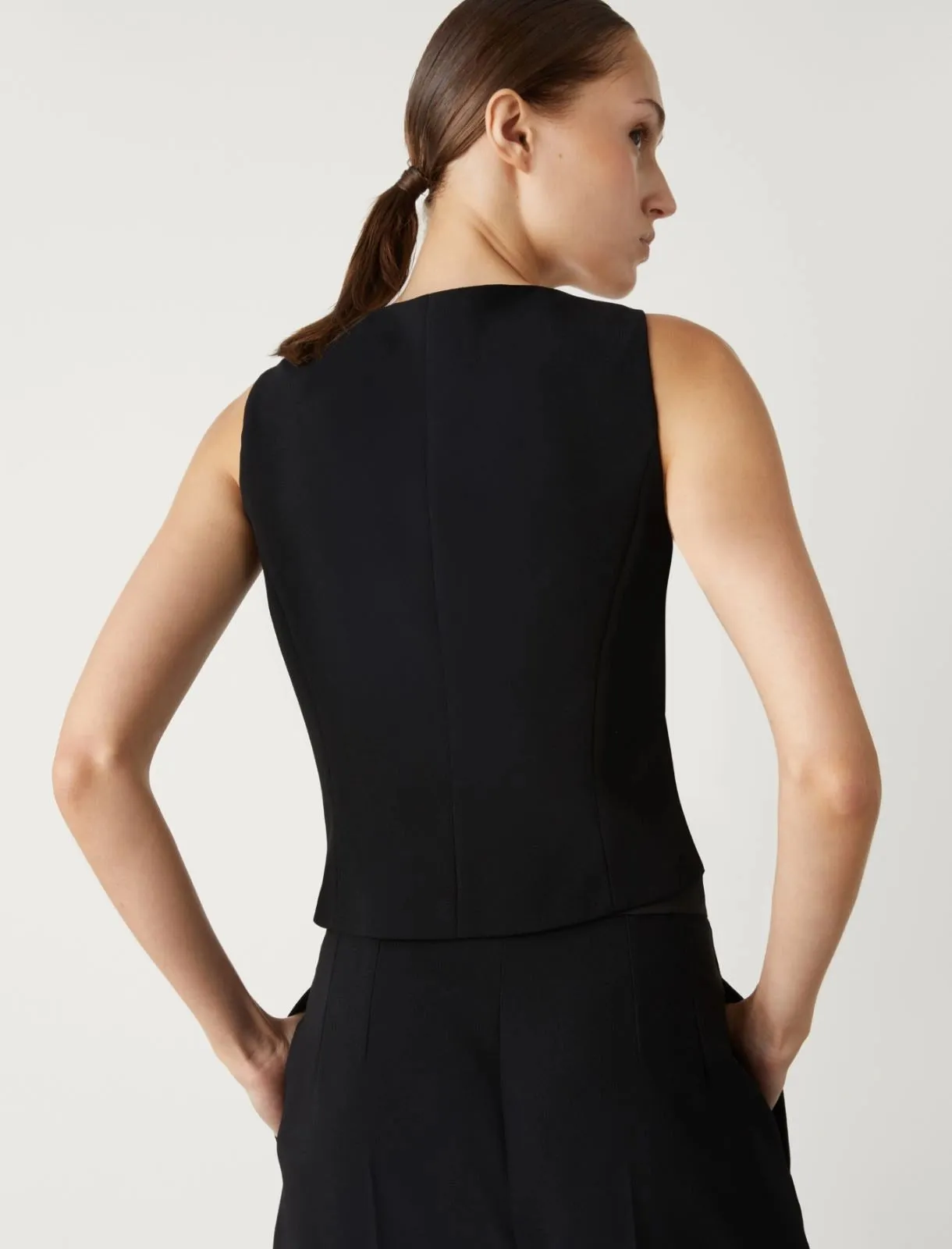 black crepe gilet