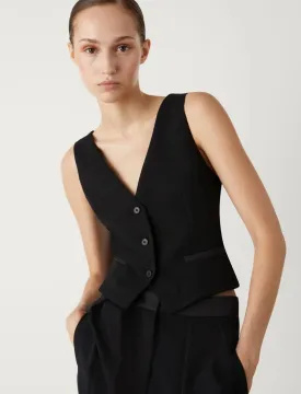 black crepe gilet