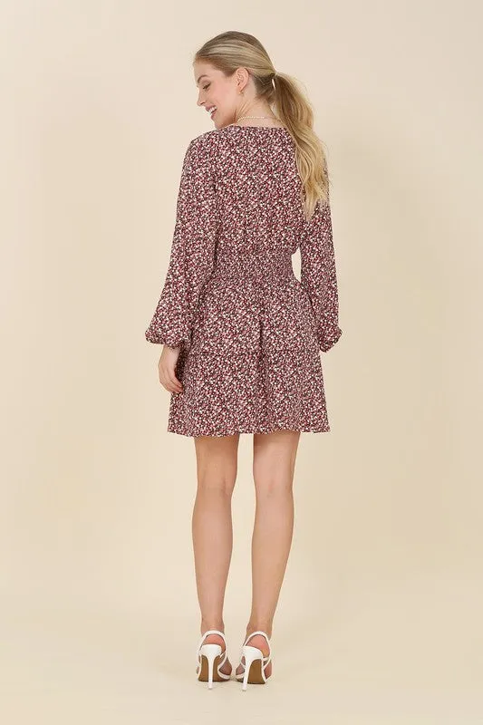 Blossom Breeze Floral Long Sleeve Mini Dress
