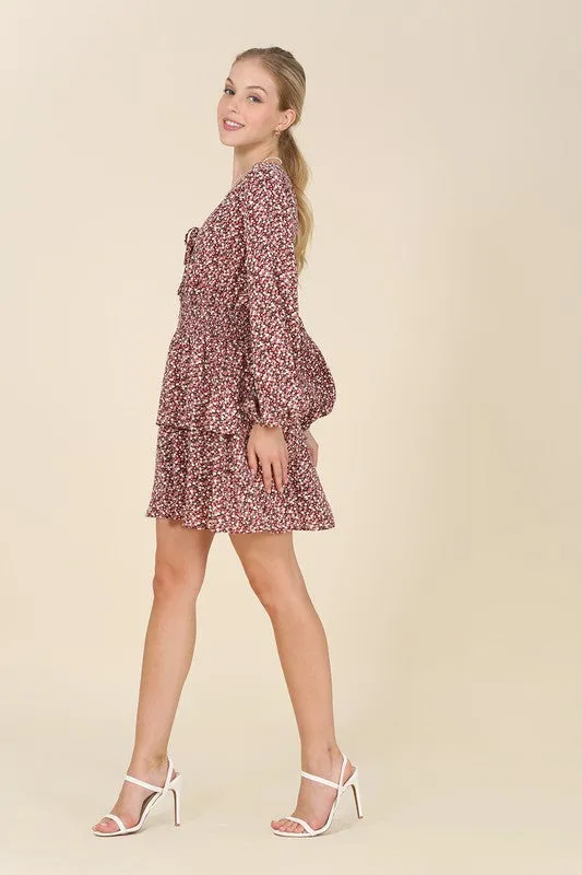Blossom Breeze Floral Long Sleeve Mini Dress