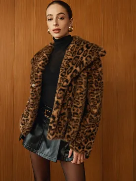 Chicmy-Winter Outfits Christmas Thanksgiving Gift New Year's Eve Outfits Streetwear Fashion Leopard Printed Faux Fur Warm Coat