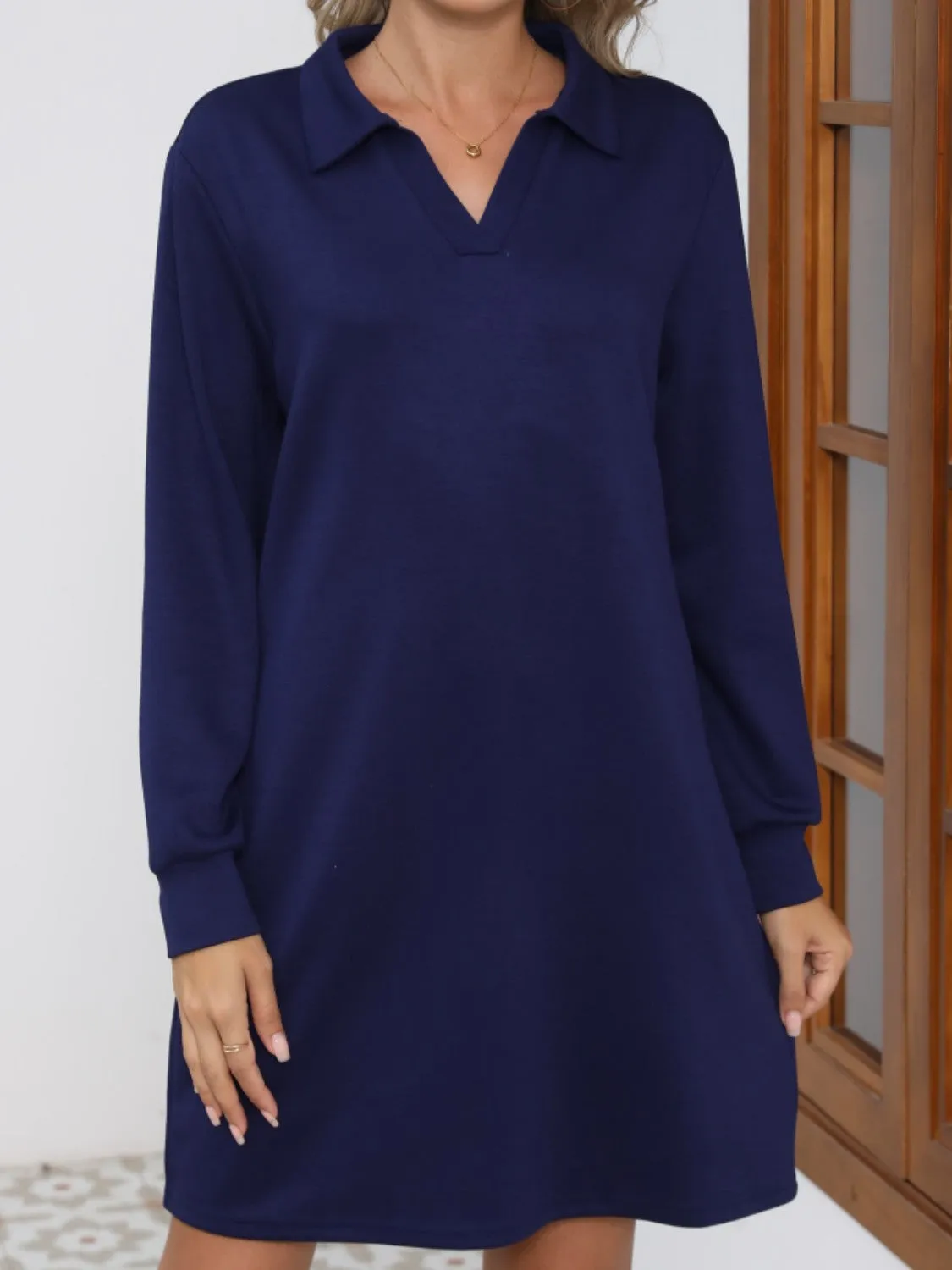 Collar Long Sleeve Dress