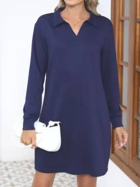 Collar Long Sleeve Dress
