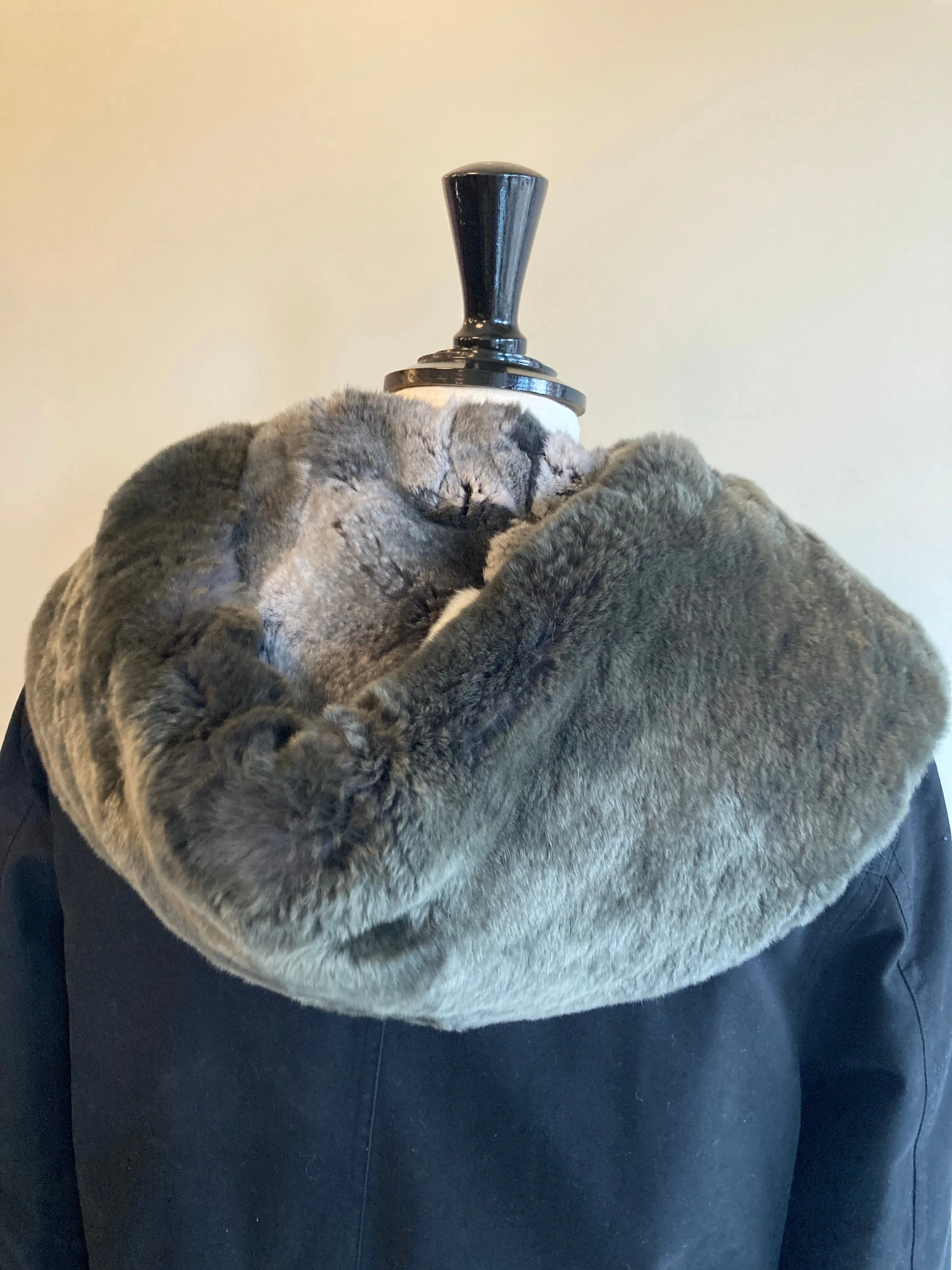 Cotton Jacket with Rabbit Trim