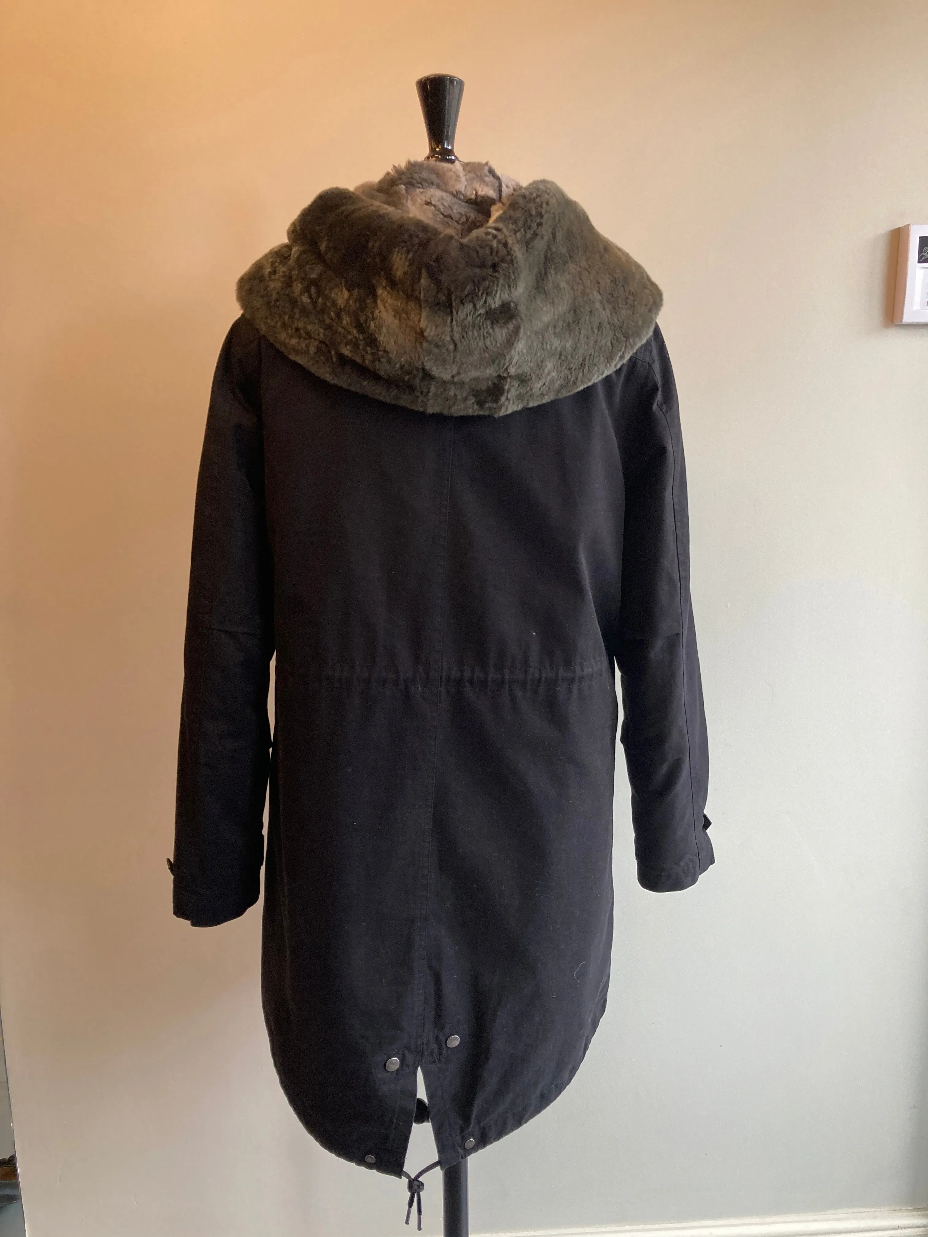 Cotton Jacket with Rabbit Trim