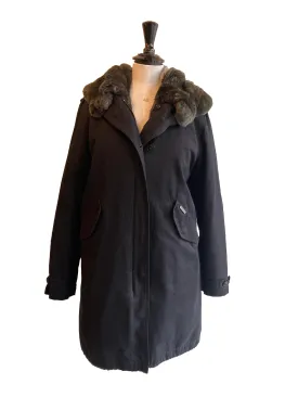 Cotton Jacket with Rabbit Trim