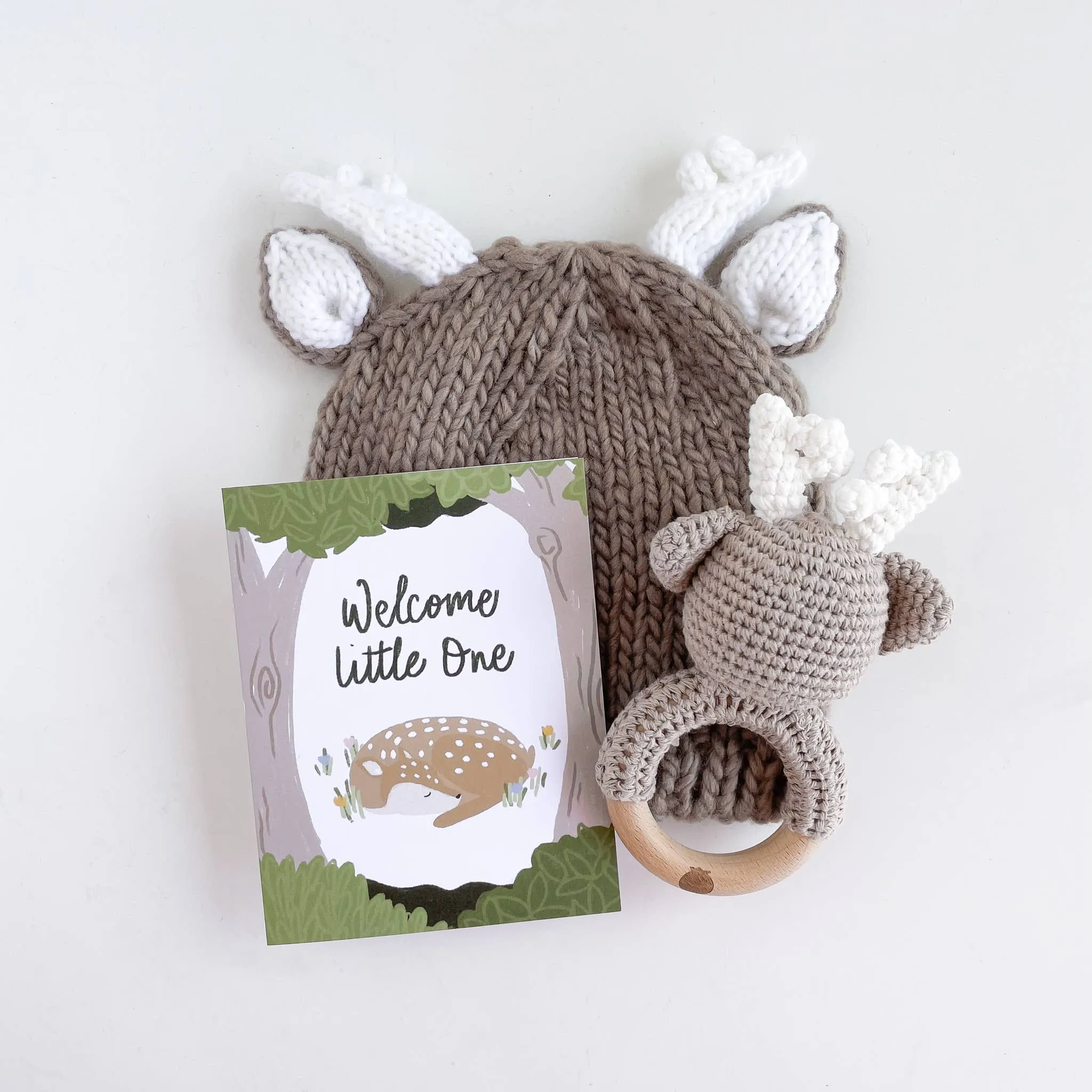 Cotton Rattle Teether Deer | Baby Christmas Stocking Stuffer