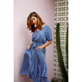 Dee Dress in Navy Stripes