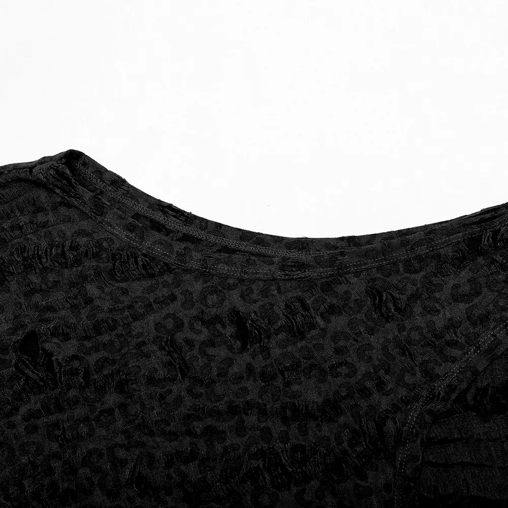 Distressed Leopard Print Punk Tank Top for Men