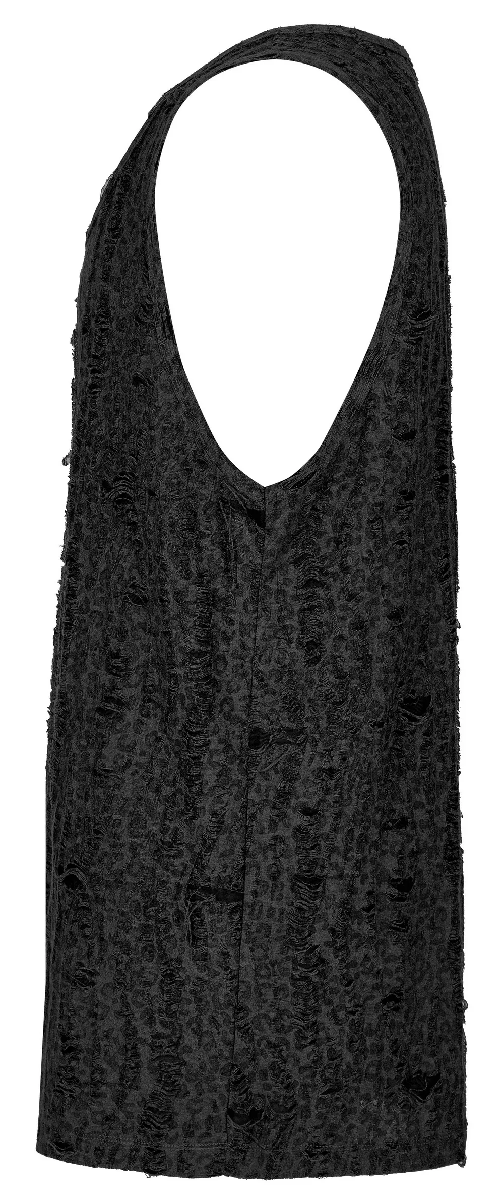 Distressed Leopard Print Punk Tank Top for Men