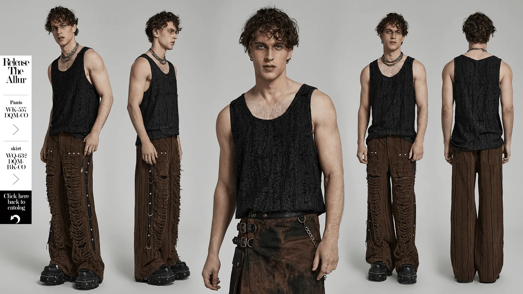 Distressed Leopard Print Punk Tank Top for Men