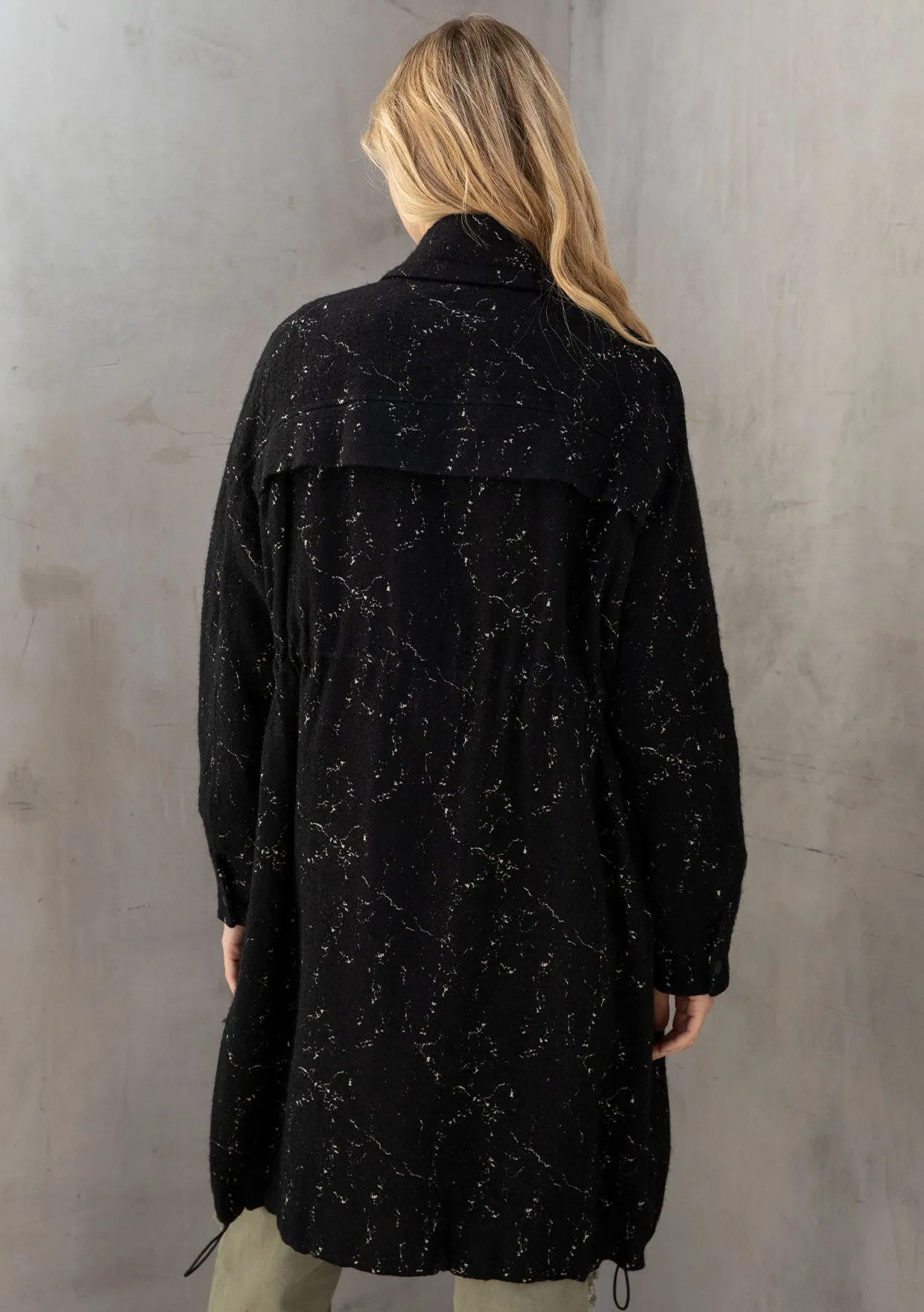 Edgy Long Sleeve Paint Splatter Coat