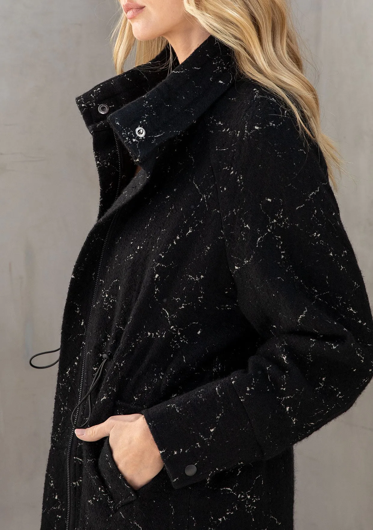 Edgy Long Sleeve Paint Splatter Coat