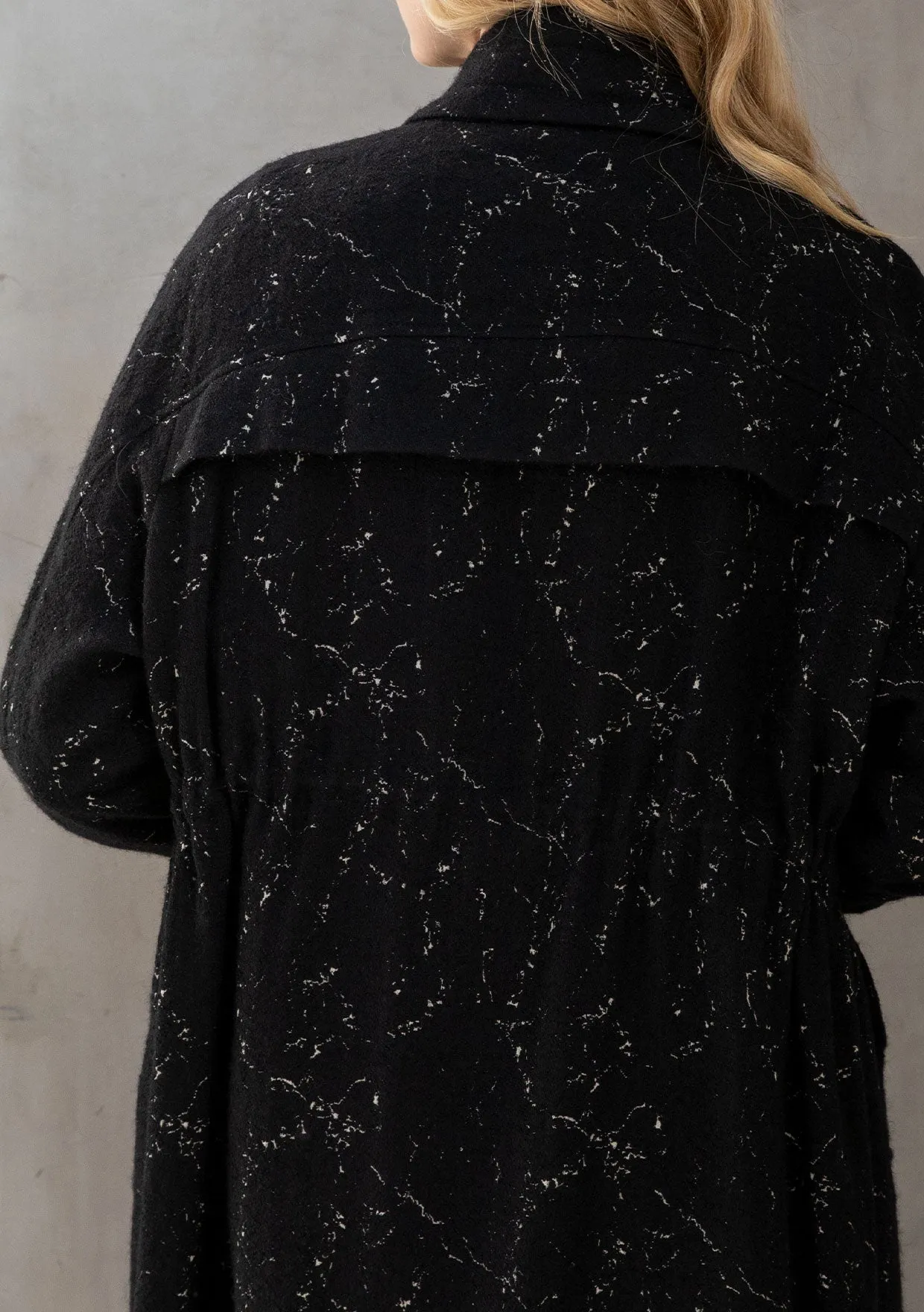 Edgy Long Sleeve Paint Splatter Coat