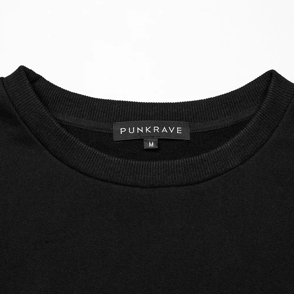 Edgy Punk Mesh-Sleeved Distressed Top for Men