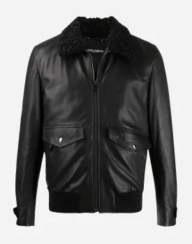 Fur Collar Zip-Up Biker Jacket