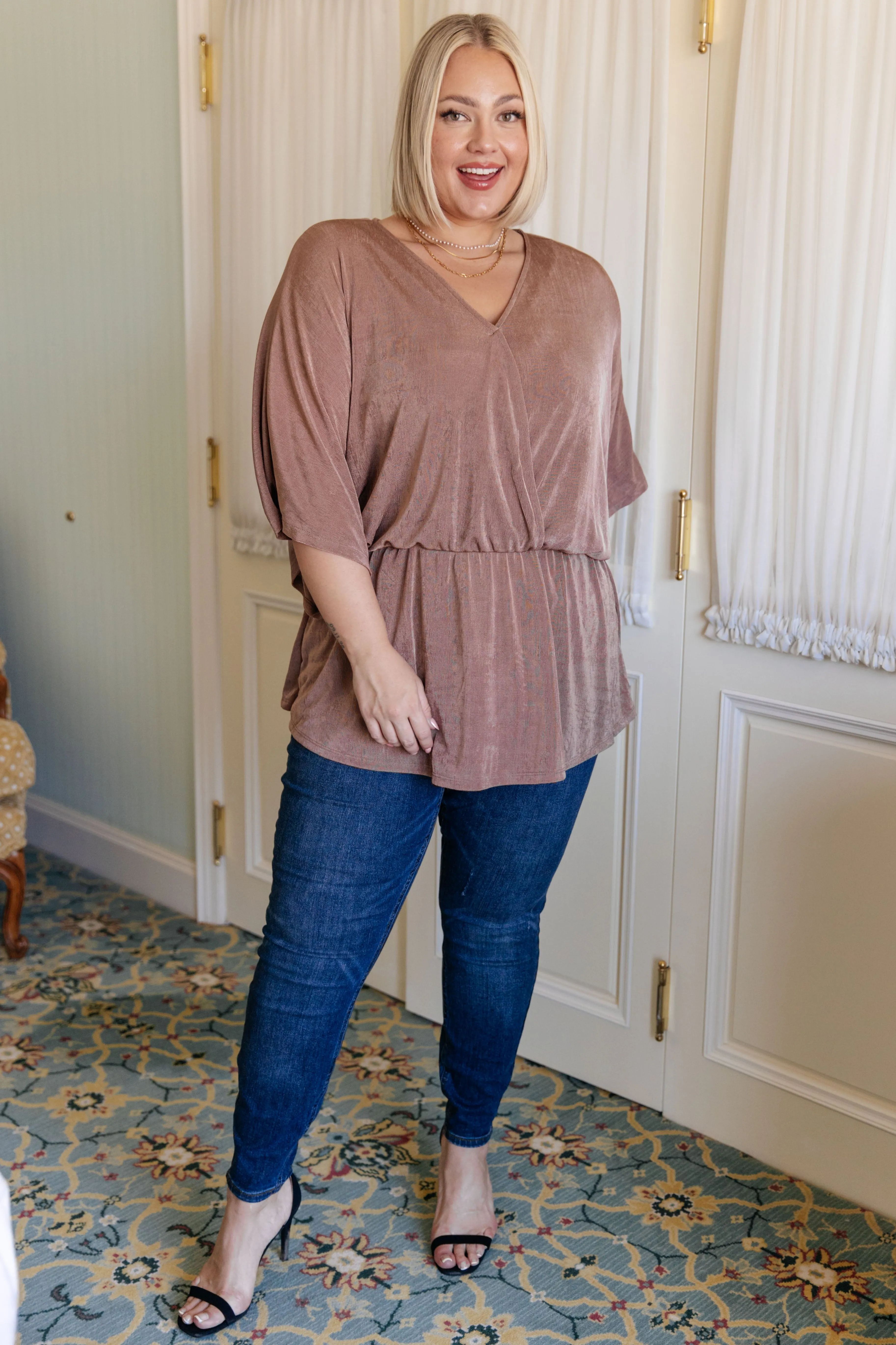 Jodifl Dazzlingly Draped V-Neck Blouse