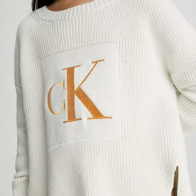 Kids Bronze Slit Sweater - Ivory