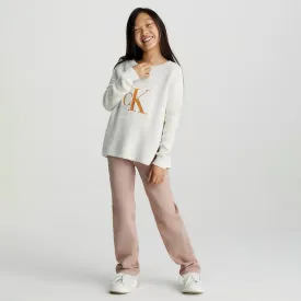 Kids Bronze Slit Sweater - Ivory