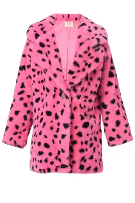 LEOPARD FAUX FUR TEDDY COAT (A39124)