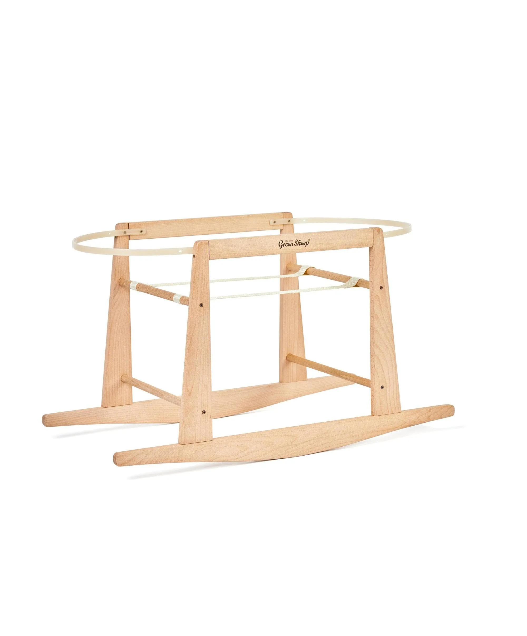 Little Green Sheep Moses Basket & Rocking Stand - Linen / Natural