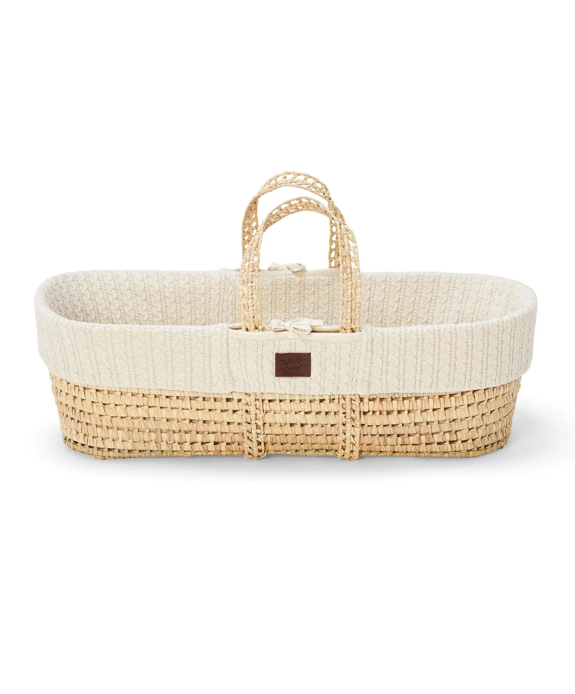 Little Green Sheep Moses Basket & Rocking Stand - Linen / Natural