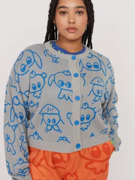 LO x Nhozagri Silver Knitted Cardigan