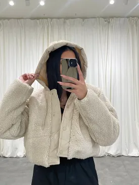 lola fur hooded jacket (CREAM)