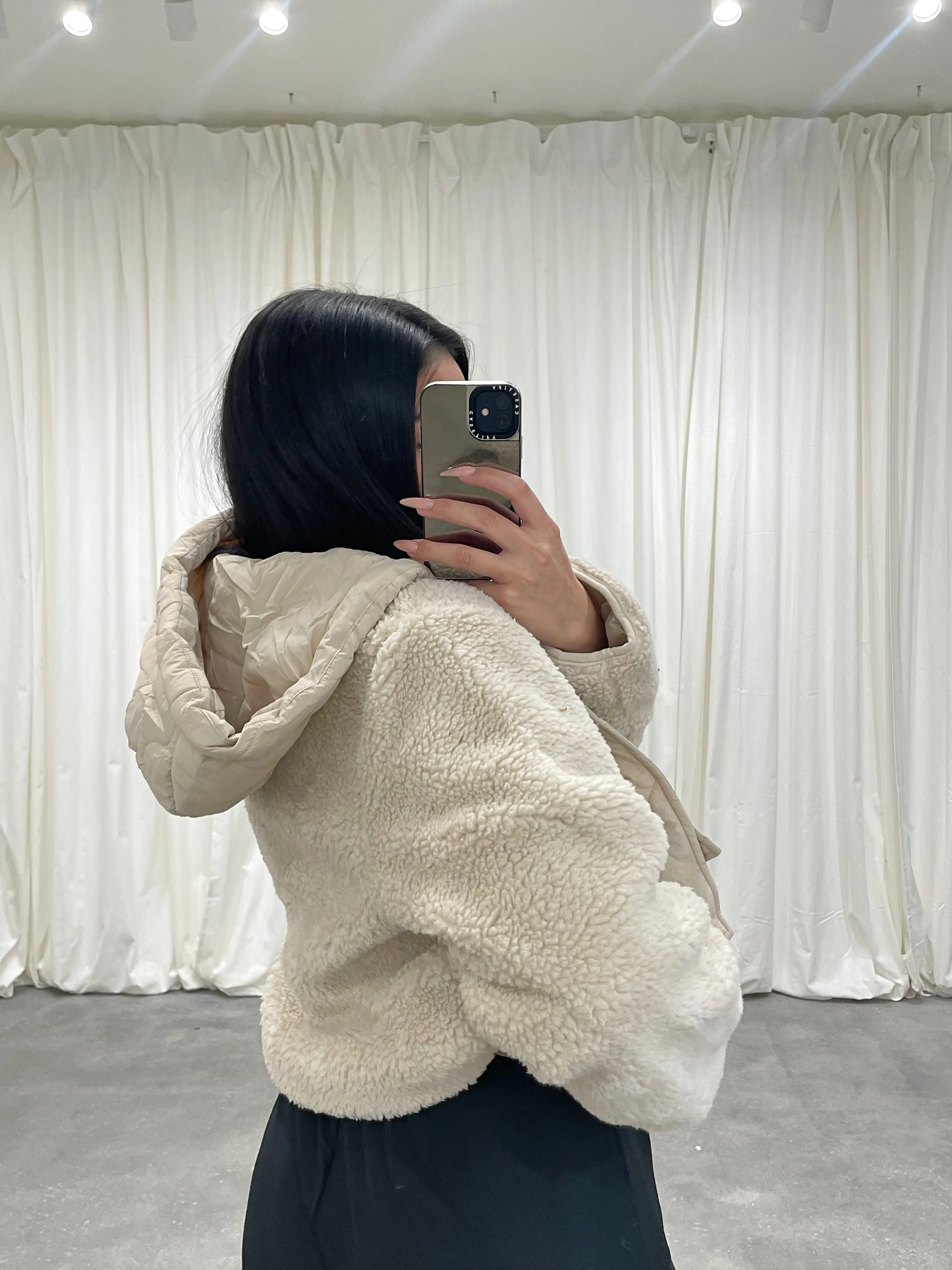 lola fur hooded jacket (CREAM)