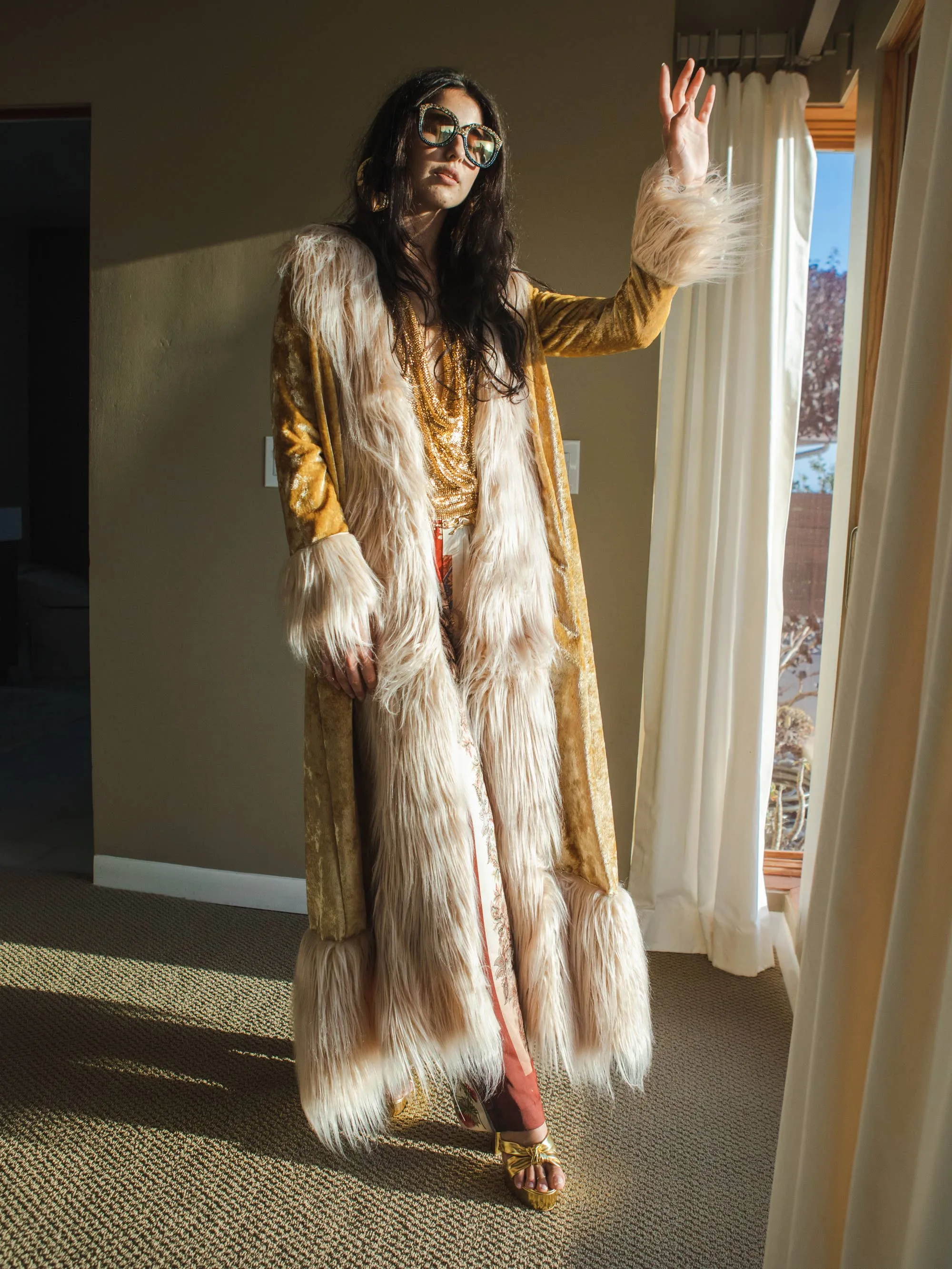 Luxury Golden Bohemian Coat