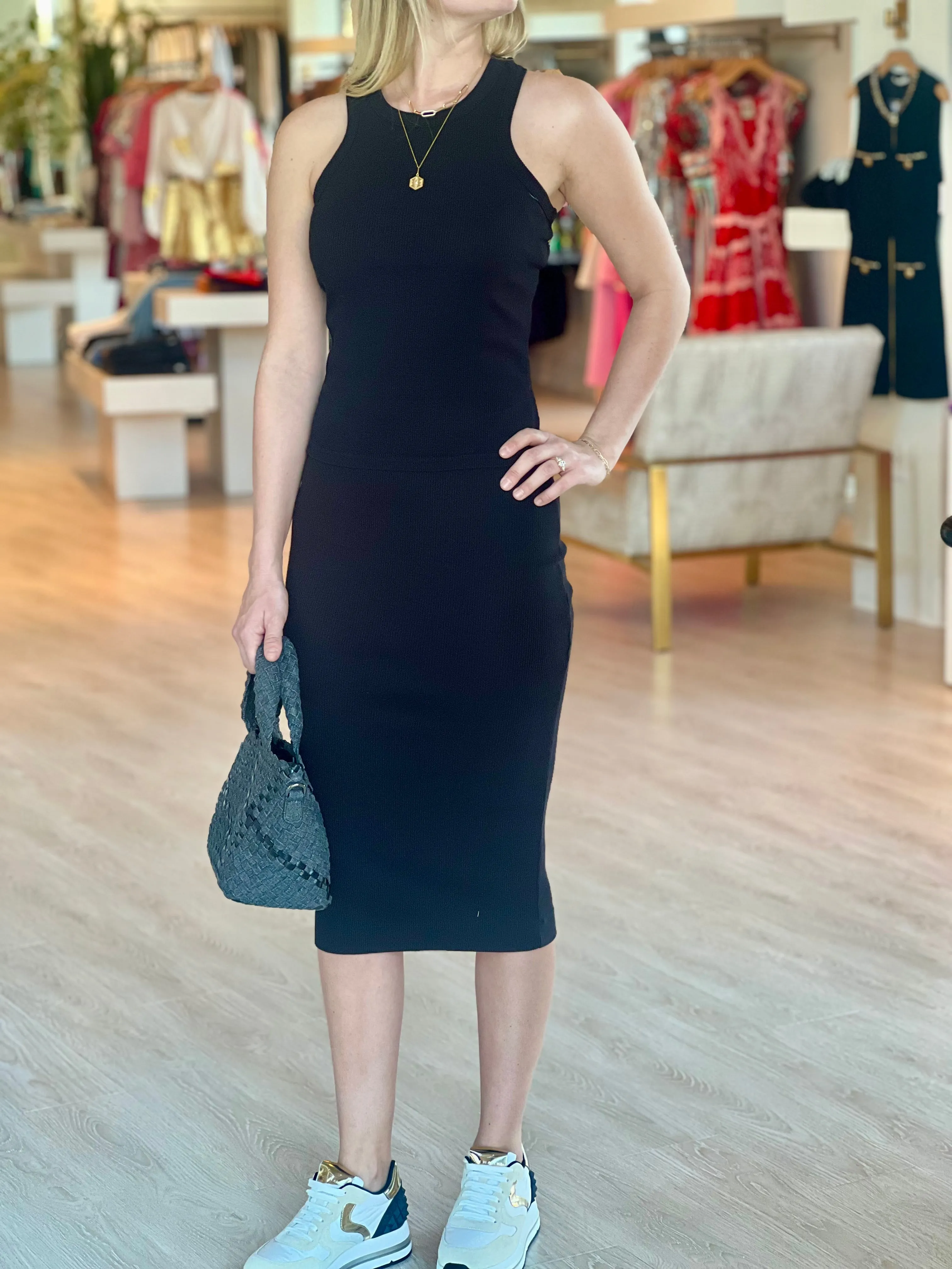 Ma344 Black Ribbed Tank