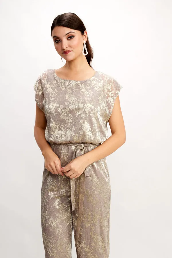 Metallic Knit Jumpsuit