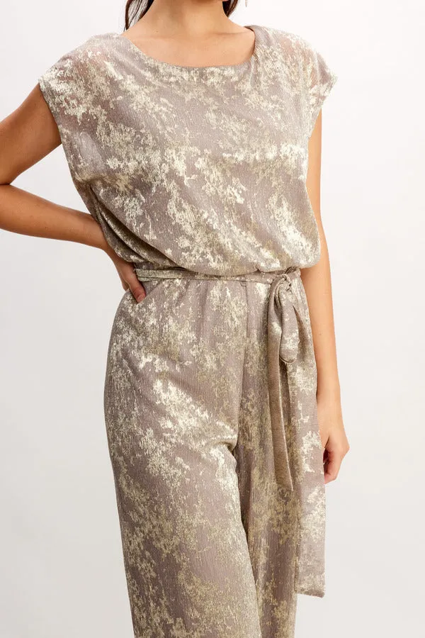 Metallic Knit Jumpsuit