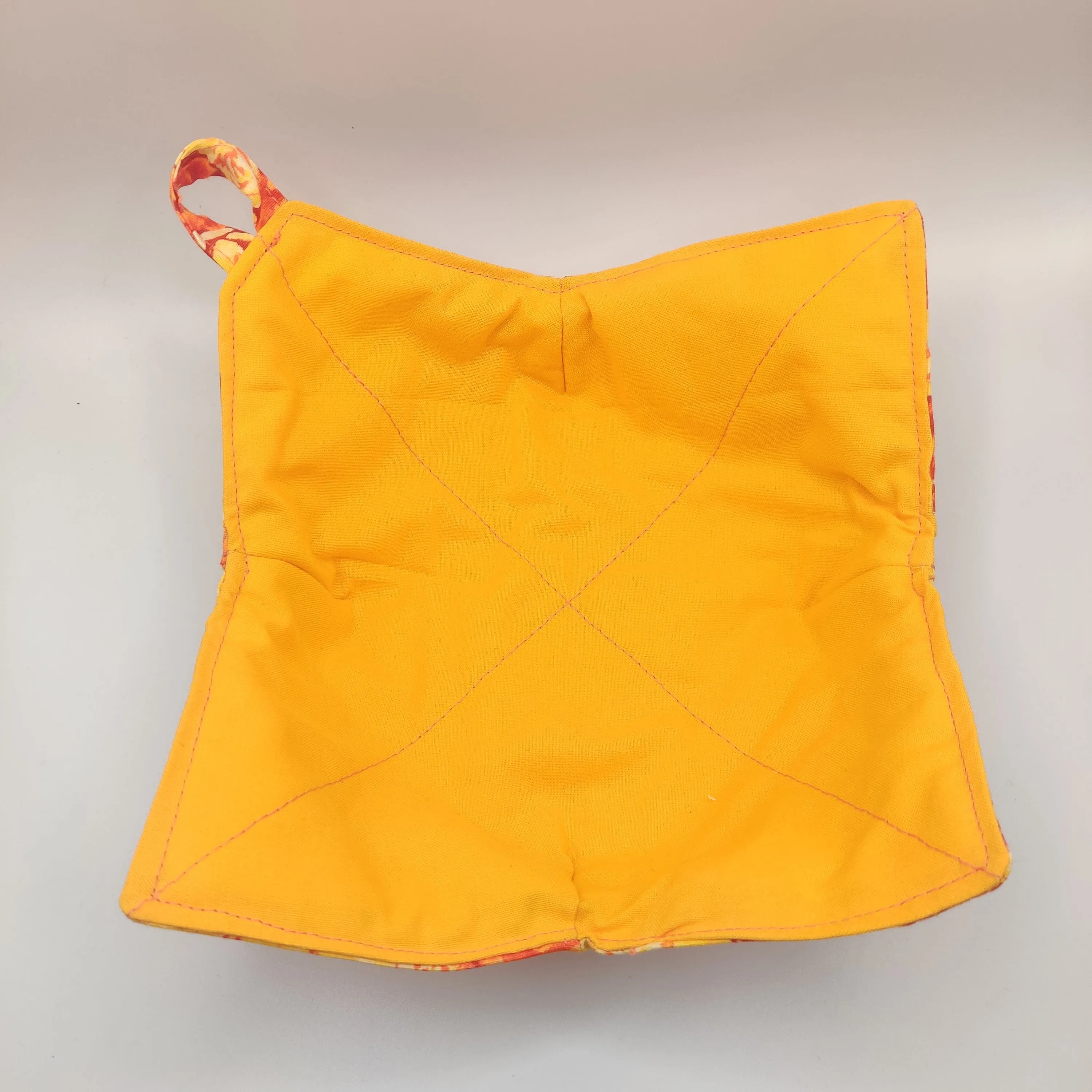 Microwaveable Bowl Cozy  -  Orange Rosie Posie