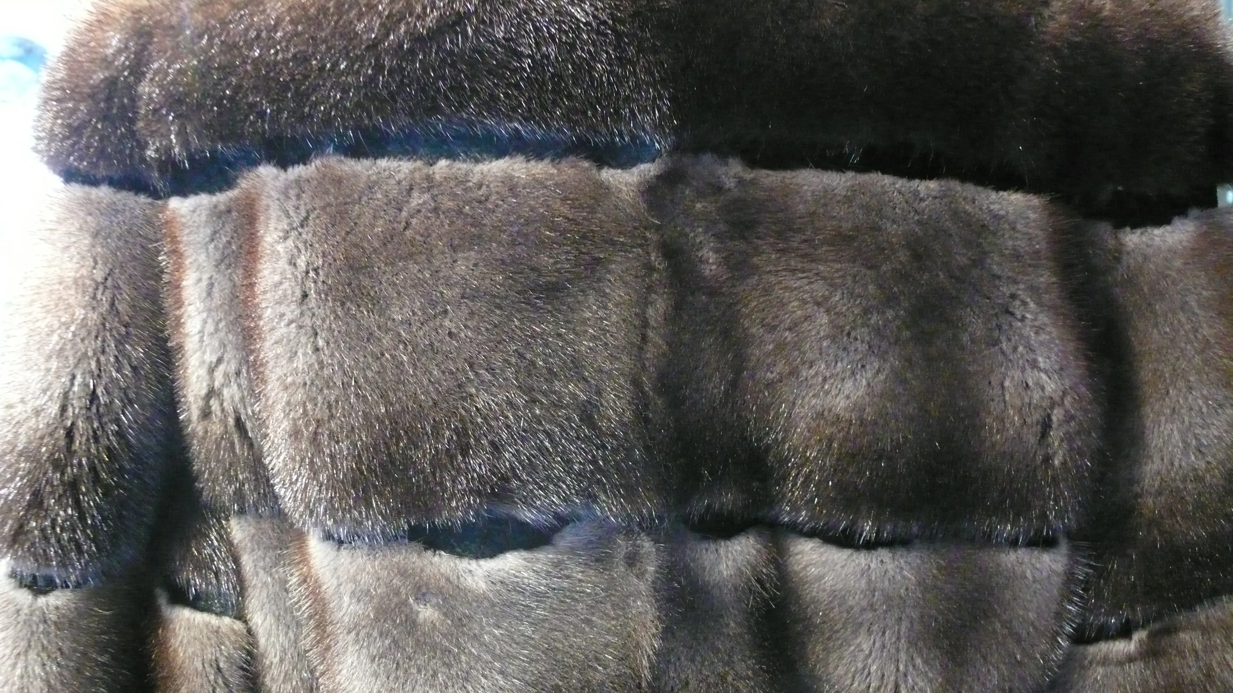 Mink Fur Stroller Coat Modern Horizontal Design Two Tone PREMIER FURS