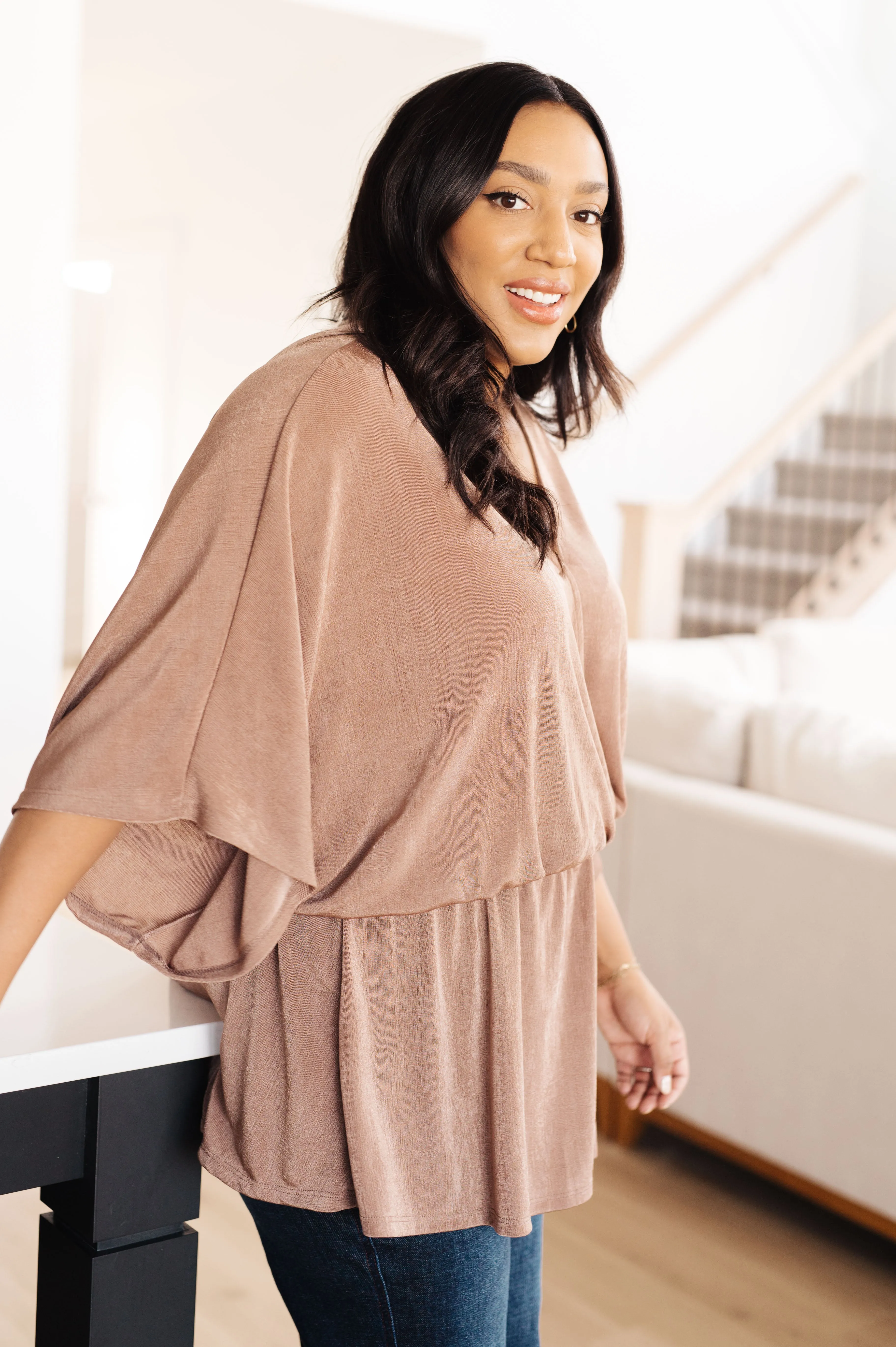 Mittoshop-Dazzlingly Draped V-Neck Blouse