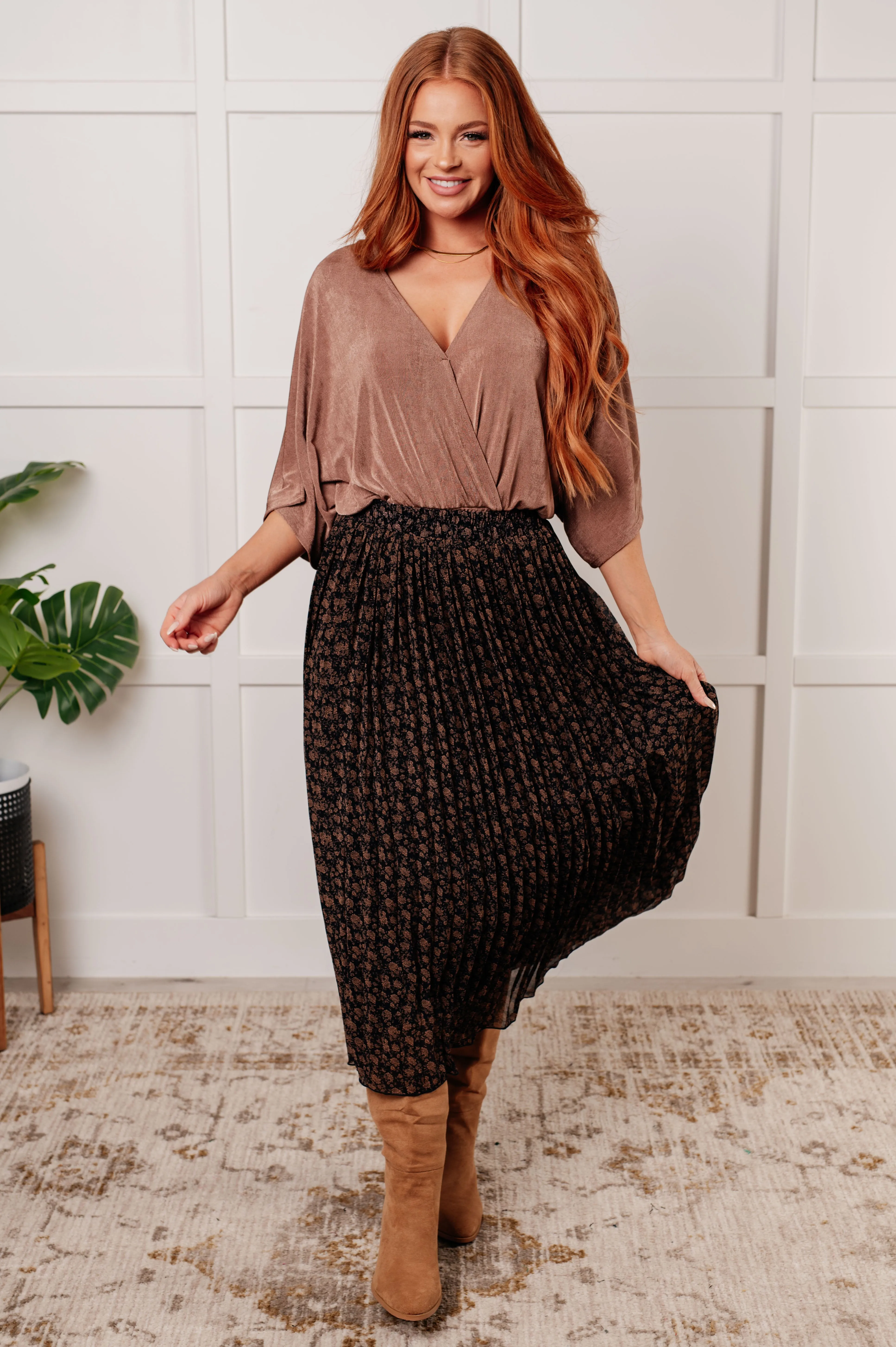 Mittoshop-Dazzlingly Draped V-Neck Blouse