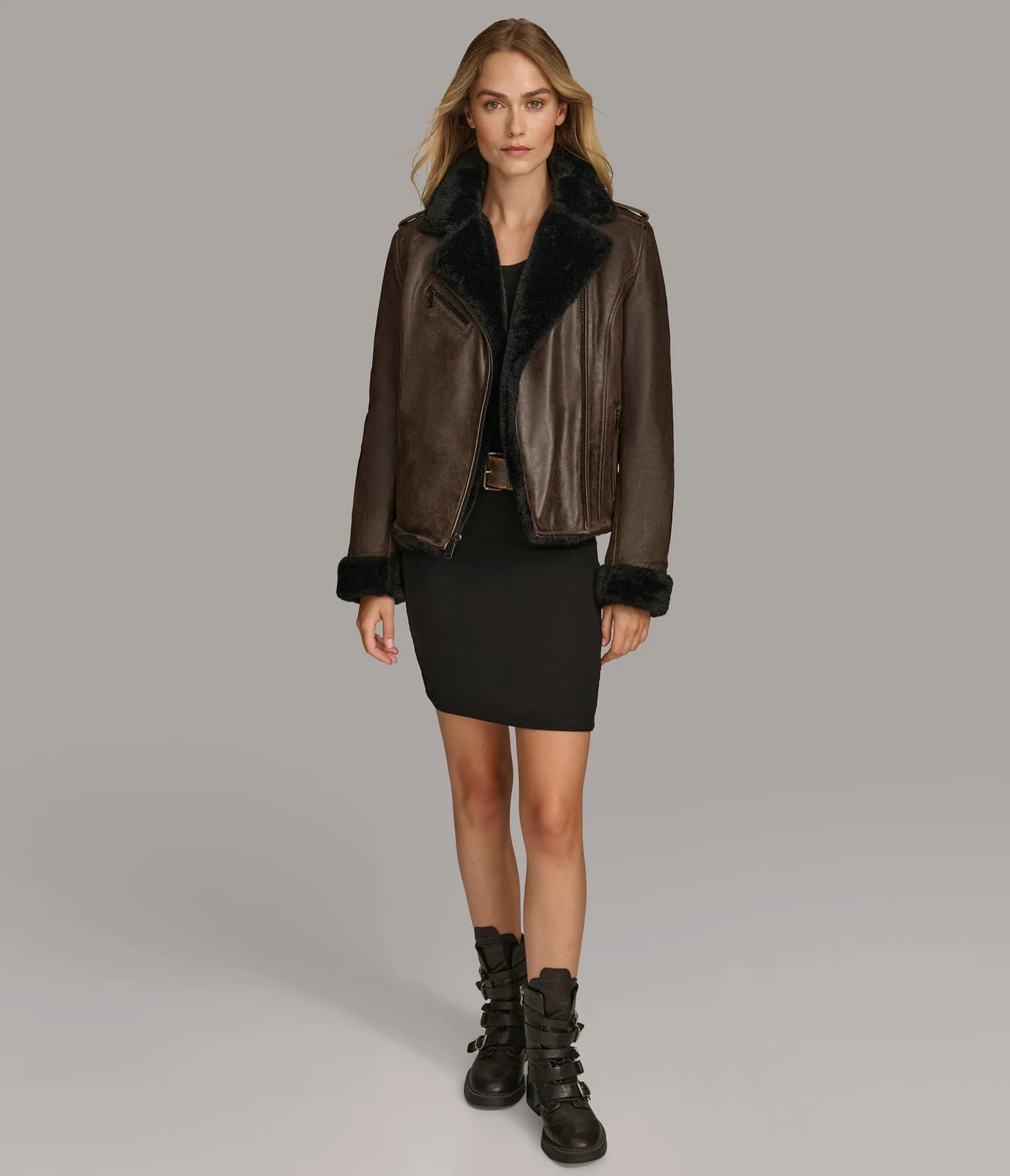 Oaklynn Faux Shearling Moto