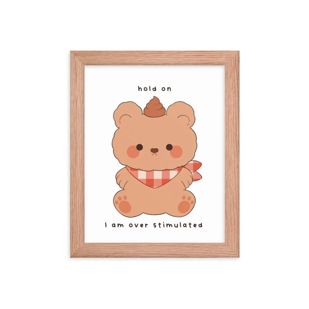 Overstimulated Bear | Framed poster | Cozy Games & Hobbies
